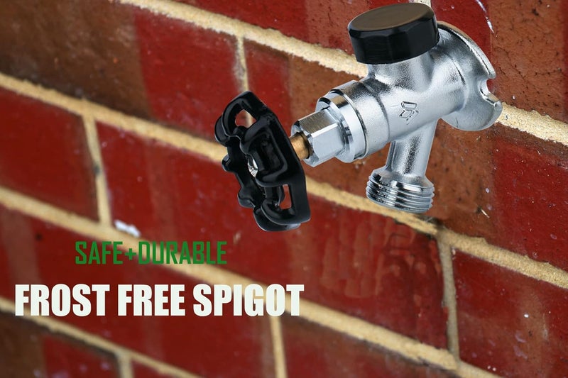 WHK 12 Inch Frost Anti-Siphon Sillcock 1/2 Inch PEX B X 3/4 Inch Hose Bibb,Frost Proof Outdoor Faucet Bib with Vacuum Breaker-Frost Free Spigot PEX Crimp Connection(Brass) - Image 3